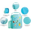 image:imageFit amp Fresh DIY Sticker Lunch Bag For Kids Insulated Lunch Box For Kids Boys amp Girls With 3 Matching Snack Containers amp 2 Sticker Sets School Lunch Box BlackLight Blue