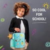 image:imageFit amp Fresh DIY Sticker Lunch Bag For Kids Insulated Lunch Box For Kids Boys amp Girls With 3 Matching Snack Containers amp 2 Sticker Sets School Lunch Box BlackLight Blue