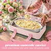 image:imageFit amp Fresh Insulated Double Decker Casserole Carrier for Hot amp Cold Food  Fits two 9x13 pans Expandable LeakResistant Durable Portable Food Carrier For Potlucks Tailgating Picnics PartiesPink Gingham