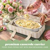 image:imageFit amp Fresh Insulated Double Decker Casserole Carrier for Hot amp Cold Food  Fits two 9x13 pans Expandable LeakResistant Durable Portable Food Carrier For Potlucks Tailgating Picnics PartiesPina Colada Stripe