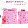 image:imageFit amp Fresh Luna Insulated Kids Lunch Box for Girls Floral Bow Lunch Tote  Easy Carry Handle BPAFree EasytoClean  Kids Lunch Bag Back to School Preschool Kindergarten Cute for Girls amp TweensSweet Pink Block Print