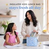 image:imageFit amp Fresh Luna Insulated Kids Lunch Box for Girls Floral Bow Lunch Tote  Easy Carry Handle BPAFree EasytoClean  Kids Lunch Bag Back to School Preschool Kindergarten Cute for Girls amp TweensCornflower in Bloom