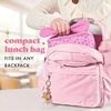 image:imageFit amp Fresh Luna Insulated Kids Lunch Box for Girls Floral Bow Lunch Tote  Easy Carry Handle BPAFree EasytoClean  Kids Lunch Bag Back to School Preschool Kindergarten Cute for Girls amp TweensSweet Pink Block Print