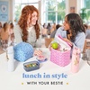 image:imageFit amp Fresh Luna Insulated Kids Lunch Box for Girls Floral Bow Lunch Tote  Easy Carry Handle BPAFree EasytoClean  Kids Lunch Bag Back to School Preschool Kindergarten Cute for Girls amp TweensCornflower in Bloom
