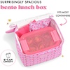 image:imageFit amp Fresh Luna Insulated Kids Lunch Box for Girls Floral Bow Lunch Tote  Easy Carry Handle BPAFree EasytoClean  Kids Lunch Bag Back to School Preschool Kindergarten Cute for Girls amp TweensSweet Pink Block Print