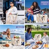 image:imageFit amp Fresh Regatta Insulated Soft Cooler Bag 24Can Capacity  Exterior Mesh Slip Pocket Zipper Pocket Easy Access Top Flap LeakResistant EasytoClean Durable Cooler for TravelPina Colada Taupe Ivory Stripe