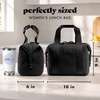 image:imageFit amp Fresh Remi Neoprene Lunch Bag for Women wIce Pack amp Containers  Machine Washable Lunch Box For Women Self Insulating Durable Neoprene Large Capacity For Nurses Teachers School WorkBlack