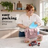 image:imageFit amp Fresh Remi Neoprene Lunch Bag for Women wIce Pack amp Containers  Machine Washable Lunch Box For Women Self Insulating Durable Neoprene Large Capacity For Nurses Teachers School WorkMauve