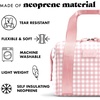 image:imageFit amp Fresh Remi Neoprene Lunch Bag for Women wIce Pack amp Containers  Machine Washable Lunch Box For Women Self Insulating Durable Neoprene Large Capacity For Nurses Teachers School WorkPink Gingham