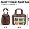 image:imageFit amp Fresh Remi Neoprene Lunch Bag for Women wIce Pack amp Containers  Machine Washable Lunch Box For Women Self Insulating Durable Neoprene Large Capacity For Nurses Teachers School WorkDark Chocolate