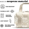 image:imageFit amp Fresh Remi Neoprene Lunch Bag for Women wIce Pack amp Containers  Machine Washable Lunch Box For Women Self Insulating Durable Neoprene Large Capacity For Nurses Teachers School WorkTan Floral