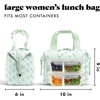 image:imageFit amp Fresh Remi Neoprene Lunch Bag for Women wIce Pack amp Containers  Machine Washable Lunch Box For Women Self Insulating Durable Neoprene Large Capacity For Nurses Teachers School WorkSage Flower Block