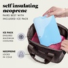 image:imageFit amp Fresh Remi Neoprene Lunch Bag for Women wIce Pack amp Containers  Machine Washable Lunch Box For Women Self Insulating Durable Neoprene Large Capacity For Nurses Teachers School WorkChocolate Feline Fine