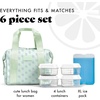image:imageFit amp Fresh Remi Neoprene Lunch Bag for Women wIce Pack amp Containers  Machine Washable Lunch Box For Women Self Insulating Durable Neoprene Large Capacity For Nurses Teachers School WorkSage Flower Block