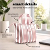 image:imageFit amp Fresh Remi Neoprene Lunch Bag for Women wIce Pack amp Containers  Machine Washable Lunch Box For Women Self Insulating Durable Neoprene Large Capacity For Nurses Teachers School WorkPink Chunky Stripe