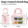 image:imageFit amp Fresh Remi Neoprene Lunch Bag for Women wIce Pack amp Containers  Machine Washable Lunch Box For Women Self Insulating Durable Neoprene Large Capacity For Nurses Teachers School WorkPink Gingham