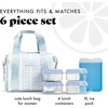 image:imageFit amp Fresh Remi Neoprene Lunch Bag for Women wIce Pack amp Containers  Machine Washable Lunch Box For Women Self Insulating Durable Neoprene Large Capacity For Nurses Teachers School WorkBlue Wallpaper Bows
