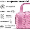 image:imageFit amp Fresh Remi Neoprene Lunch Bag for Women wIce Pack amp Containers  Machine Washable Lunch Box For Women Self Insulating Durable Neoprene Large Capacity For Nurses Teachers School WorkSweet Pink Block