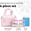 image:imageFit amp Fresh Remi Neoprene Lunch Bag for Women wIce Pack amp Containers  Machine Washable Lunch Box For Women Self Insulating Durable Neoprene Large Capacity For Nurses Teachers School WorkTiny Hearts