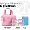 image:imageFit amp Fresh Remi Neoprene Lunch Bag for Women wIce Pack amp Containers  Machine Washable Lunch Box For Women Self Insulating Durable Neoprene Large Capacity For Nurses Teachers School WorkPink