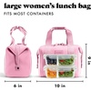 image:imageFit amp Fresh Remi Neoprene Lunch Bag for Women wIce Pack amp Containers  Machine Washable Lunch Box For Women Self Insulating Durable Neoprene Large Capacity For Nurses Teachers School WorkPink