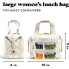 image:imageFit amp Fresh Remi Neoprene Lunch Bag for Women wIce Pack amp Containers  Machine Washable Lunch Box For Women Self Insulating Durable Neoprene Large Capacity For Nurses Teachers School WorkTan Floral