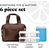 image:imageFit amp Fresh Remi Neoprene Lunch Bag for Women wIce Pack amp Containers  Machine Washable Lunch Box For Women Self Insulating Durable Neoprene Large Capacity For Nurses Teachers School WorkDark Chocolate
