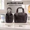image:imageFit amp Fresh Remi Neoprene Lunch Bag for Women wIce Pack amp Containers  Machine Washable Lunch Box For Women Self Insulating Durable Neoprene Large Capacity For Nurses Teachers School WorkChocolate Feline Fine