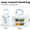 image:imageFit amp Fresh Remi Neoprene Lunch Bag for Women wIce Pack amp Containers  Machine Washable Lunch Box For Women Self Insulating Durable Neoprene Large Capacity For Nurses Teachers School WorkBlue Wallpaper Bows