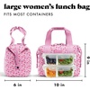 image:imageFit amp Fresh Remi Neoprene Lunch Bag for Women wIce Pack amp Containers  Machine Washable Lunch Box For Women Self Insulating Durable Neoprene Large Capacity For Nurses Teachers School WorkSweet Pink Block
