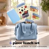 image:imageFit amp Fresh Remi Neoprene Lunch Bag for Women wIce Pack amp Containers  Machine Washable Lunch Box For Women Self Insulating Durable Neoprene Large Capacity For Nurses Teachers School WorkBlue