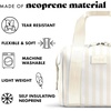image:imageFit amp Fresh Remi Neoprene Lunch Bag for Women wIce Pack amp Containers  Machine Washable Lunch Box For Women Self Insulating Durable Neoprene Large Capacity For Nurses Teachers School WorkIvory Stripe