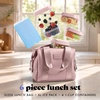 image:imageFit amp Fresh Remi Neoprene Lunch Bag for Women wIce Pack amp Containers  Machine Washable Lunch Box For Women Self Insulating Durable Neoprene Large Capacity For Nurses Teachers School WorkMauve