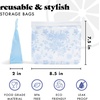 image:imageFit amp Fresh Reusable Sandwich Bags 3 Pack  Leakproof Reusable Food Storage Bags BPAFree Freezer Safe Eco Friendly Bags for Snacks Lunch Meal Prep Blue Floral ToileBlue Floral Toile
