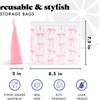 image:imageFit amp Fresh Reusable Sandwich Bags 3 Pack  Leakproof Reusable Food Storage Bags BPAFree Freezer Safe Eco Friendly Bags for Snacks Lunch Meal Prep Blue Floral ToilePink Bows