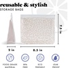 image:imageFit amp Fresh Reusable Sandwich Bags 3 Pack  Leakproof Reusable Food Storage Bags BPAFree Freezer Safe Eco Friendly Bags for Snacks Lunch Meal Prep Blue Floral ToileIvory Feline Fine
