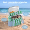image:imageFit amp Fresh Sidekick Dual Compartment Insulated Soft Cooler Bag amp Lunch Box  Bottle Pocket Extra Storage Crossbody Strap 15Can Capacity LeakResistant Small Cooler For Beach Pool Work amp TravelCoastal Cabana Stripe
