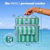 image:imageFit amp Fresh Sidekick Dual Compartment Insulated Soft Cooler Bag amp Lunch Box  Bottle Pocket Extra Storage Crossbody Strap 15Can Capacity LeakResistant Small Cooler For Beach Pool Work amp TravelCoastal Cabana Stripe
