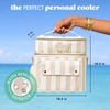 image:imageFit amp Fresh Sidekick Dual Compartment Insulated Soft Cooler Bag amp Lunch Box  Bottle Pocket Extra Storage Crossbody Strap 15Can Capacity LeakResistant Small Cooler For Beach Pool Work amp TravelPina Colada Cabana