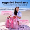 image:imageFit amp Fresh The Shore Thing XL Marine Grade Mesh Beach Bag Extra Large Beach Tote Durable Sandproof Oversized Pool BagFlamingo Pink