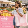 image:imageFit amp Fresh XL Insulated Cooler Bag for Groceries Collapsible Soft Cooler  LeakResistant EasytoClean amp Durable Food Carrier Thermal Cooler Bag Insulated Grocery Tote Bag Farmers Market Tote BagPink Gingham