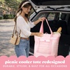 image:imageFit amp Fresh XL Insulated Cooler Bag for Groceries Collapsible Soft Cooler  LeakResistant EasytoClean amp Durable Food Carrier Thermal Cooler Bag Insulated Grocery Tote Bag Farmers Market Tote BagPink Gingham