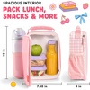 image:imageFit amp Fresh x Pipsticks Insulated Kids Lunch Bag wIncluded Sticker Sheet  Bottle Pocket Easy Carry Handle BPAFree EasytoClean LeakResistant Kids Lunch Bag School Toddler Lunch BoxPink Gingham