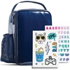 image:imageFit amp Fresh DIY Sticker Lunch Bag For Kids Insulated Lunch Box For Kids Boys amp Girls With 3 Matching Snack Containers amp 2 Sticker Sets School Lunch Box BlackNavy