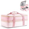 image:imageFit amp Fresh Insulated Double Decker Casserole Carrier for Hot amp Cold Food  Fits two 9x13 pans Expandable LeakResistant Durable Portable Food Carrier For Potlucks Tailgating Picnics PartiesPink Gingham