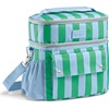 image:imageFit amp Fresh Sidekick Dual Compartment Insulated Soft Cooler Bag amp Lunch Box  Bottle Pocket Extra Storage Crossbody Strap 15Can Capacity LeakResistant Small Cooler For Beach Pool Work amp TravelCoastal Cabana Stripe