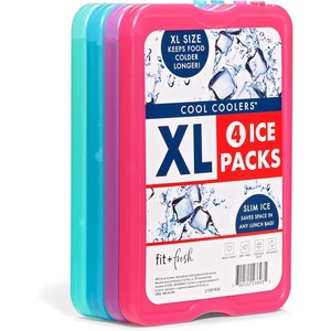 image:imageCool Coolers by Fit amp Fresh 4 Pack XL Slim Ice Packs Quick Freeze Space Saving Reusable Ice Packs for Lunch Boxes or Coolers 4