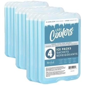 image:imageCool Coolers by Fit amp Fresh 4 Pack XL Slim Ice Packs Quick Freeze Space Saving Reusable Ice Packs for Lunch Boxes or CoolersBlue 8 PK