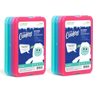 image:imageCool Coolers by Fit amp Fresh 4 Pack XL Slim Ice Packs Quick Freeze Space Saving Reusable Ice Packs for Lunch Boxes or CoolersMulti 8 Pack