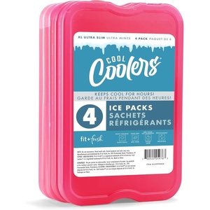 image:imageCool Coolers by Fit amp Fresh 4 Pack XL Slim Ice Packs Quick Freeze Space Saving Reusable Ice Packs for Lunch Boxes or CoolersPink 4 Pack